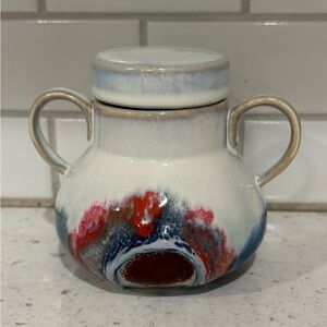 Anthroplogie Artisan Ceramic Ginger Jar with Lid